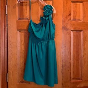Green One Shoulder Dress